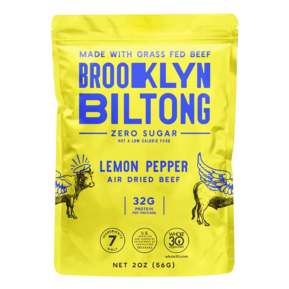 BROOKLYN BILTONG LEMON PEPPER AIR-DRIED BEEF 2 OZ POUCH