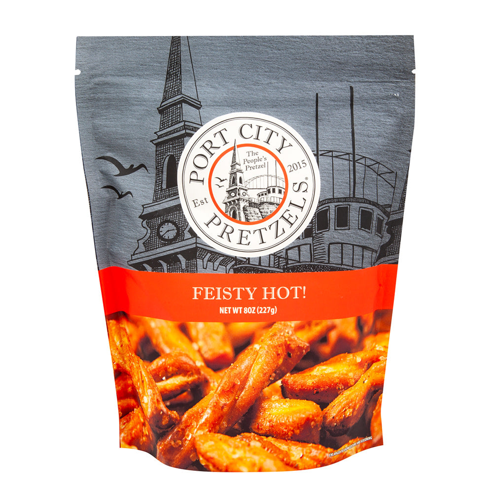 PORT CITY PRETZELS FEISTY HOT 8 OZ BAG