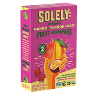 SOLELY ORGANIC MANGO &amp; PASSIONFRUIT FRUIT GUMMIES 5 COUNT 3.5 OZ BOX