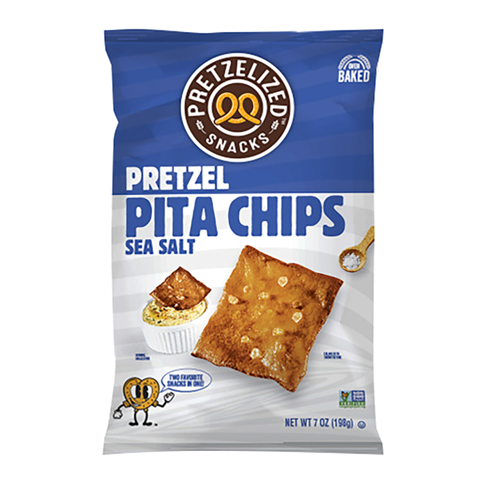 PRETZELIZED SEA SALT PRETZEL PITA CHIPS 7 OZ BAG