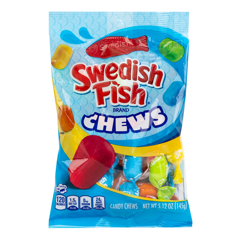 SWEDISH FISH CHEWS 5.12 OZ PEG BAG