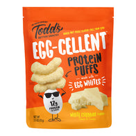 TODD&rsquo;S EGG-CELLENT PROTEIN PUFFS WHITE CHEDDAR 2.5 OZ BAG
