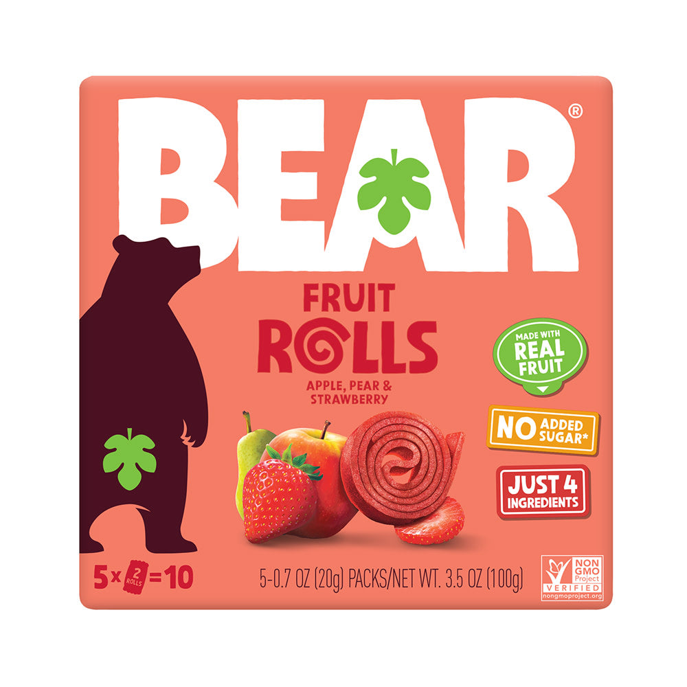 BEAR REAL FRUIT YOYOS STRAWBERRY 3.5 OZ BOX