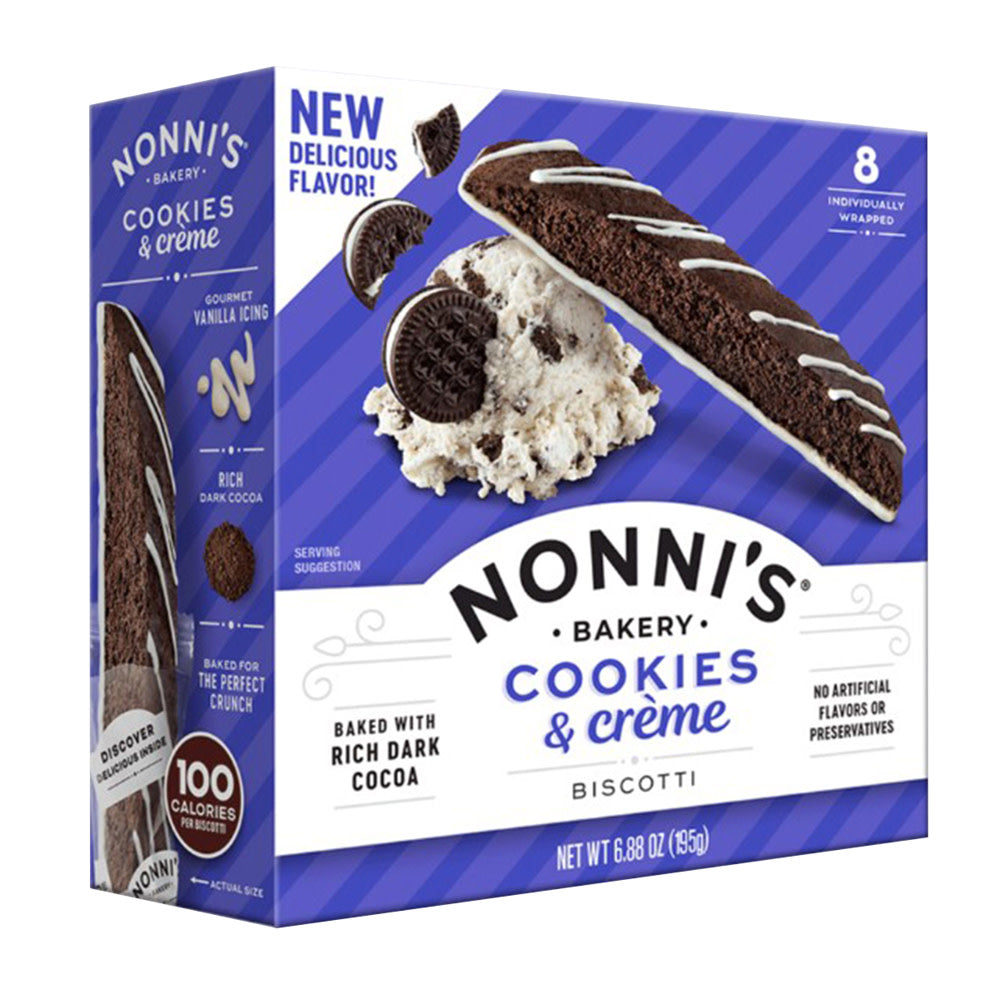 NONNI'S BISCOTTI COOKIES &amp; CREME 6.88 OZ BOX