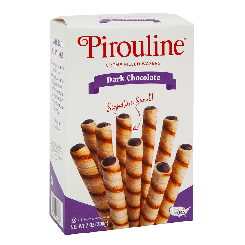 DEBEUK PIROULINE DARK CHOCOLATE CREME WAFER 7 OZ BOX