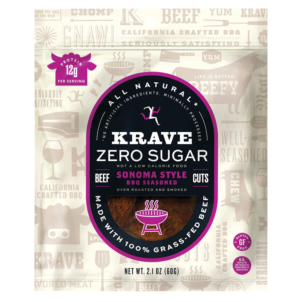 KRAVE ZERO SUGAR SONOMA BBQ JERKY 2 OZ POUCH