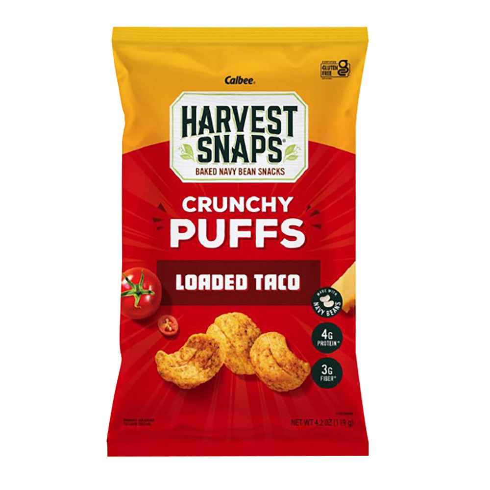 CALBEE HARVEST SNAPS LOADED TACO CRUNCHY PUFFS 4.2 OZ BAG