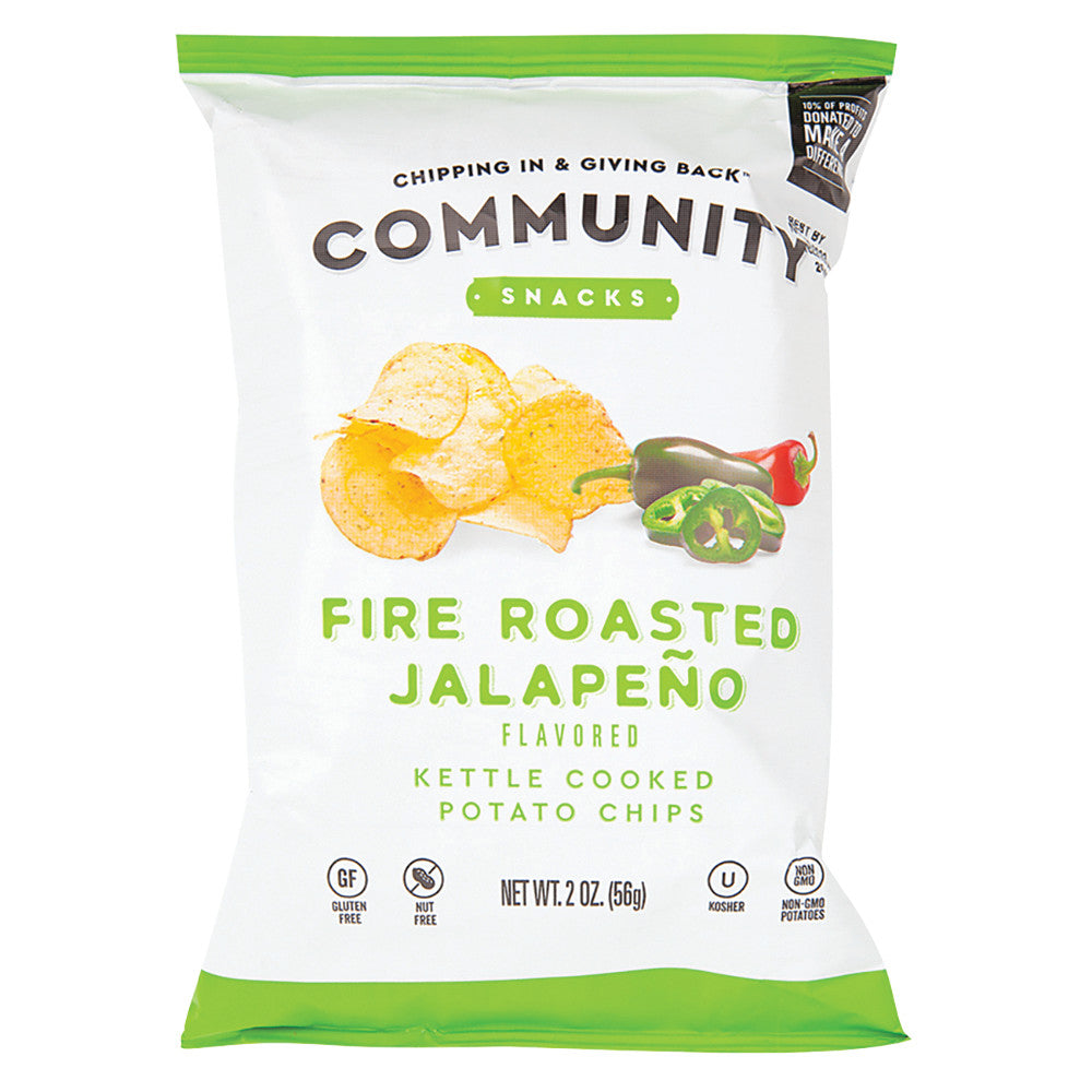 COMMUNITY SNACKS FIRE ROASTED JALAPENO CHIPS 2 OZ BAG