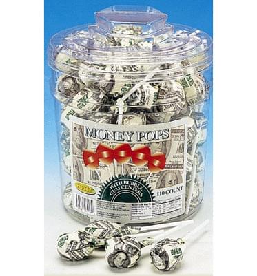 $100 Bill Money Lollipops - 110ct CandyStore.com