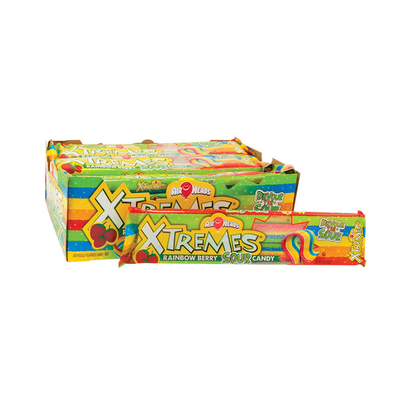 Airheads Xtremes Sour Belts Rainbow Berry - 18ct