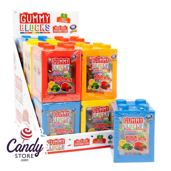 4D Gummy Blocks Cubes 2.82oz - 12ct CandyStore.com