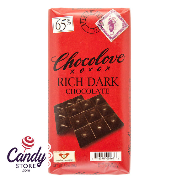 65% Rich Dark Chocolate 3.2oz Bar - 12ct CandyStore.com