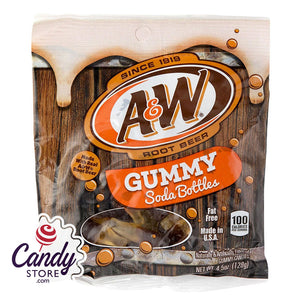 A&W Root Beer Gummy Soda Bottles - 6ct CandyStore.com
