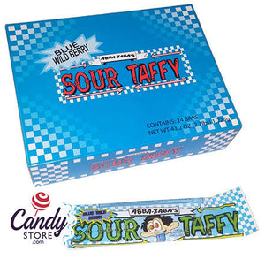 Abba Zaba Blue Wild Berry Sour Taffy - 24ct CandyStore.com