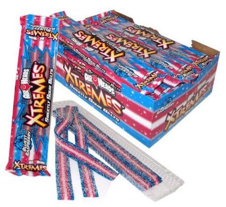 Airheads Extreme Sour Belts Blue Raspberry - 18ct CandyStore.com