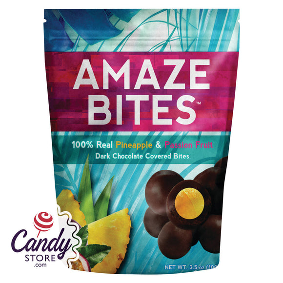 Amaze Bites Pineapple & Passion Fruit Dark Chocolate - 12ct Pouches CandyStore.com