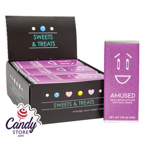 Amused Face Milk Chocolate Bars with Rice Crisps - 24ct CandyStore.com