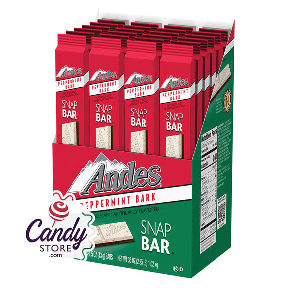 Andes Peppermint Bark Snap Bar 1.5oz - 48ct CandyStore.com