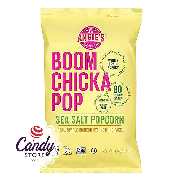 Angie's Boomchickapop Sea Salt Popcorn 0.6oz Bags - 24ct CandyStore.com