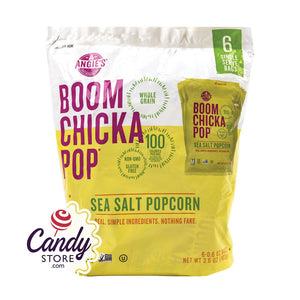 Angie's Boomchickapop Sea Salt Popcorn Snack Pack 6oz Pouch - 4ct CandyStore.com