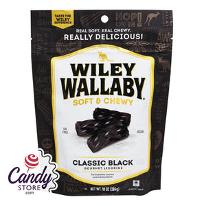 Australian Style Black Liquorice Wiley Wallaby - 10ct Pouches CandyStore.com