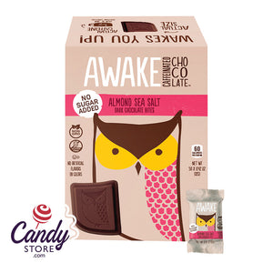 Awake Bites Dark Chocolate Almond Sea Salt Changemaker - 50ct Boxes CandyStore.com