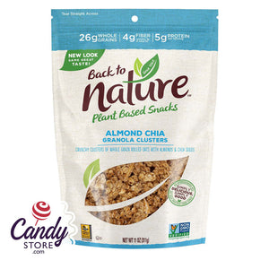 Back To Nature Almond Chia Granola Clusters 11oz Pouch - 6ct CandyStore.com