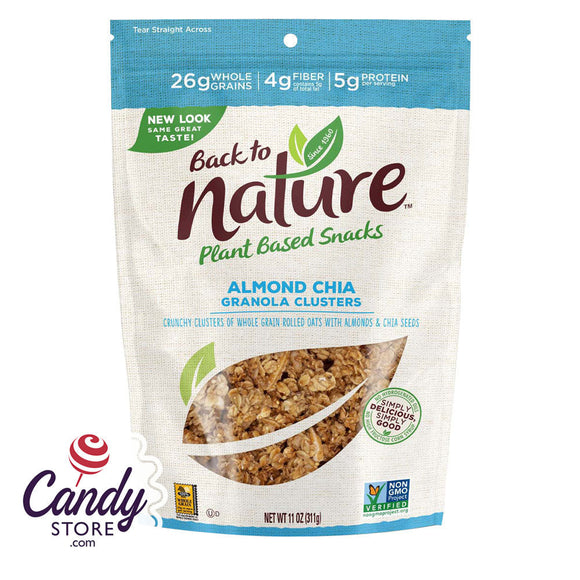 Back To Nature Almond Chia Granola Clusters 11oz Pouch - 6ct CandyStore.com