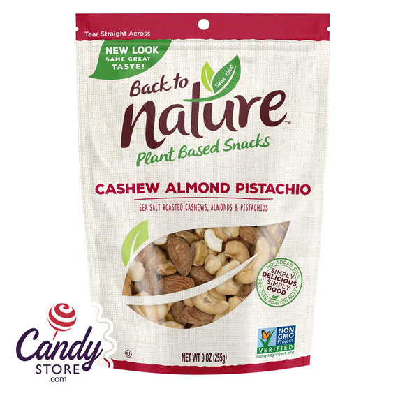 Back To Nature Cashew Almond Pistachio Nut Blend 9oz Pouch - 9ct CandyStore.com