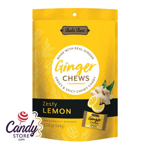 Bali's Best Zesty Lemon Ginger Chews  - 12ct Pouches CandyStore.com