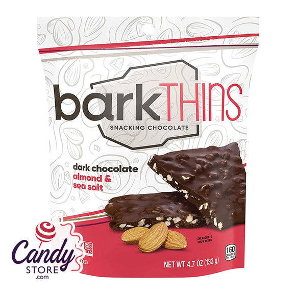 Bark Thins Dark Chocolate Almond With Sea Salt 4.7oz Pouch - 12ct CandyStore.com