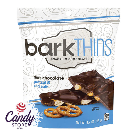 Bark Thins Dark Chocolate Pretzel With Sea Salt 4.7oz Pouch - 12ct CandyStore.com