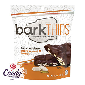 Bark Thins Dark Chocolate Pumpkin Seeds With Sea Salt 4.7oz Pouch - 12ct CandyStore.com