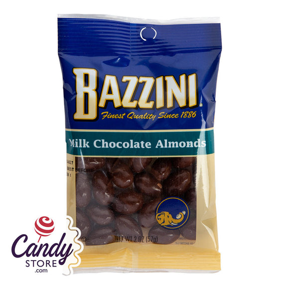 Bazzini Milk Chocolate Almonds 2.25oz Peg Bags - 12ct CandyStore.com