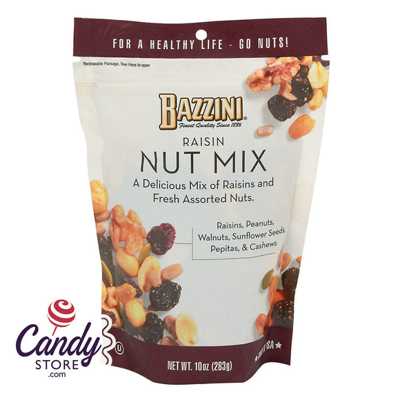 Bazzini Raisin Nut Mix 10oz Pouch - 8ct CandyStore.com
