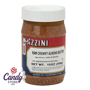 Bazzini Raw Chunky Almond Butter 16oz Jar - 1ct CandyStore.com