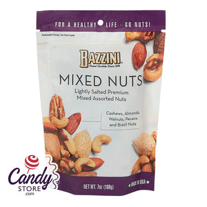 Bazzini Salted Mixed Nuts 7oz Pouch - 8ct CandyStore.com