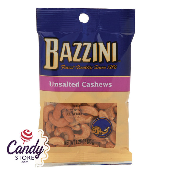 Bazzini Unsalted Cashews 1.5oz Peg Bags - 12ct CandyStore.com
