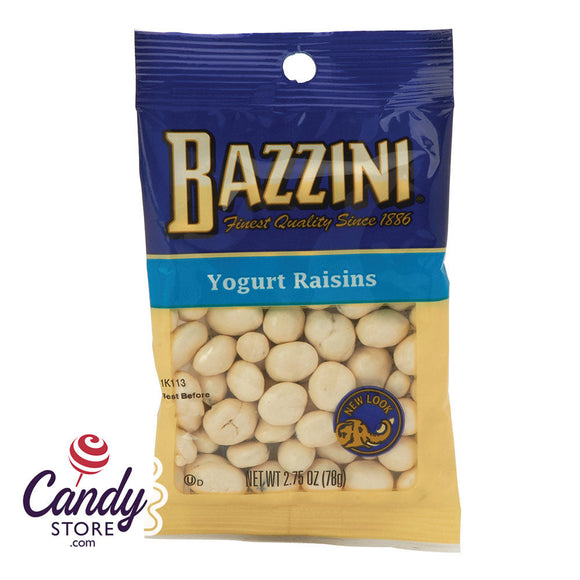 Bazzini Yogurt Covered Raisins 2.75oz Peg Bags - 12ct CandyStore.com
