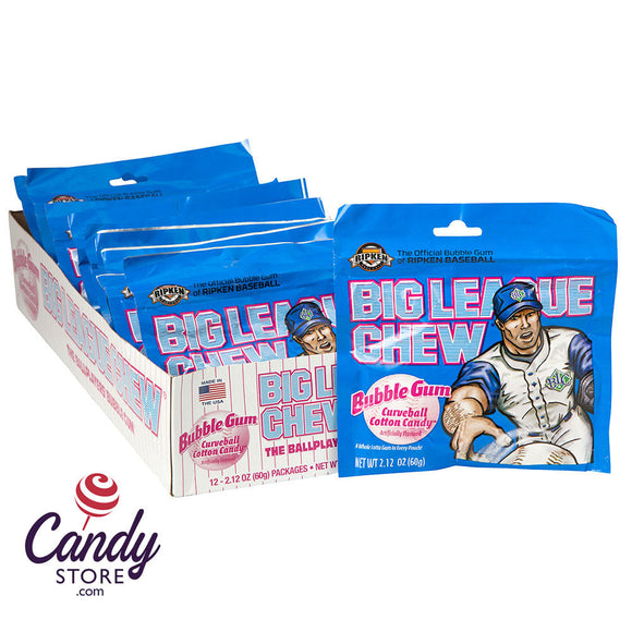 Big League Chew Cotton Candy Bubblegum 2.12oz Pouch - 12ct CandyStore.com