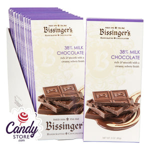 Bissinger's 38% Milk Chocolate 3oz Bar - 12ct CandyStore.com