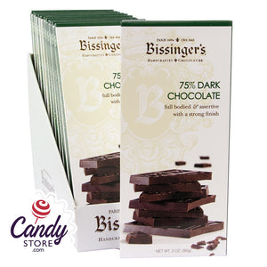 Bissinger's 75% Dark Chocolate 3oz Bar - 12ct CandyStore.com