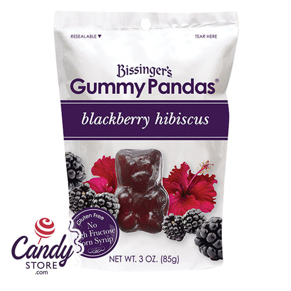 Bissinger's Blackberry Hibiscus Gummy Pandas 3oz Pouch - 12ct CandyStore.com