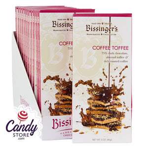 Bissinger's Dark Chocolate Coffee Toffee 3oz Bar - 12ct CandyStore.com