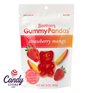 Bissinger's Strawberry Mango Gummy Pandas 3oz Pouch - 12ct CandyStore.com