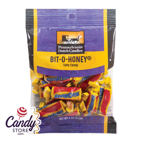 Bit-O-Honey Clear Window Peg Bags 4oz - 12ct CandyStore.com