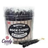 Black Cherry Rock Candy Crystal Sticks - 36ct Jar CandyStore.com