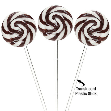 Black Cherry Swipple Pops - 48ct Strawberry Petite Swirly Lollipops CandyStore.com