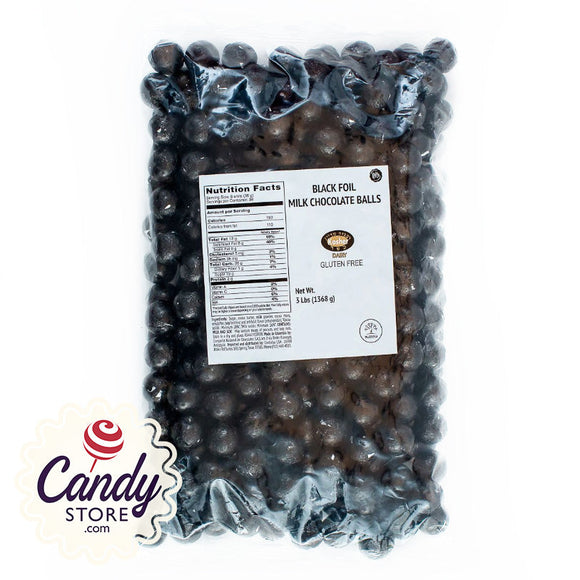 Black Foil Chocolate Balls - 2lb Bulk CandyStore.com