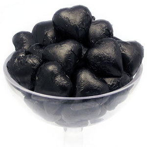 Black Foil Chocolate Hearts - 10lb CandyStore.com
